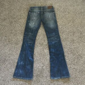 Big star size 24L flare jeans. Distressed dark wash